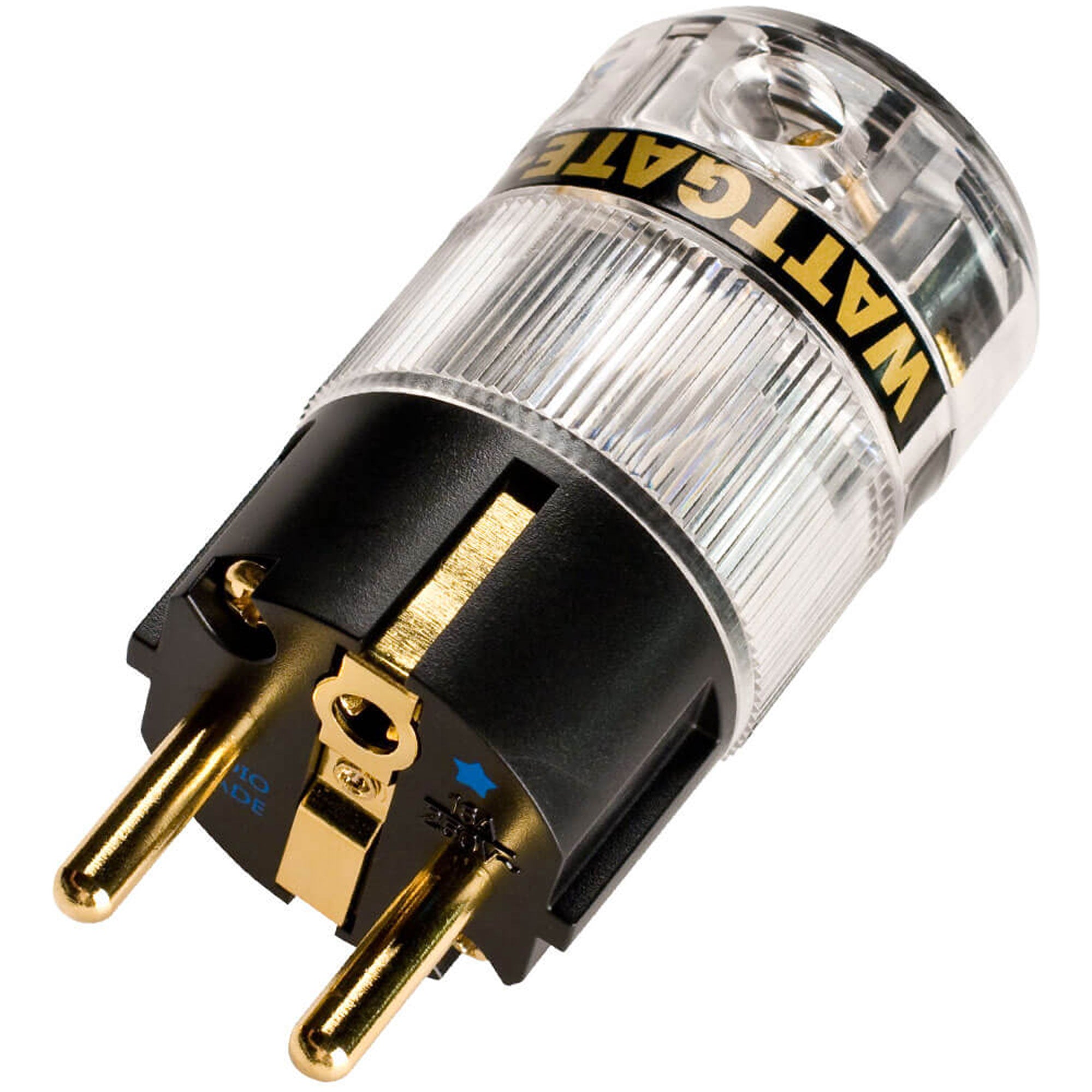 Wattgate 390i AU Gold Plated Audio Grade European Schuko AC Power Connector (Clear)