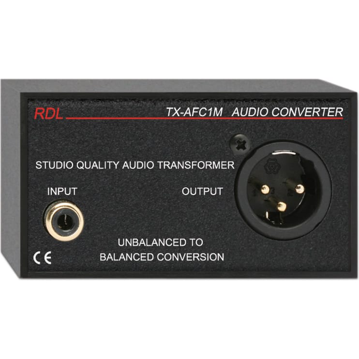 RDL TX-AFC1M Unbalanced to Balanced Audio Transformer RCA, XLR