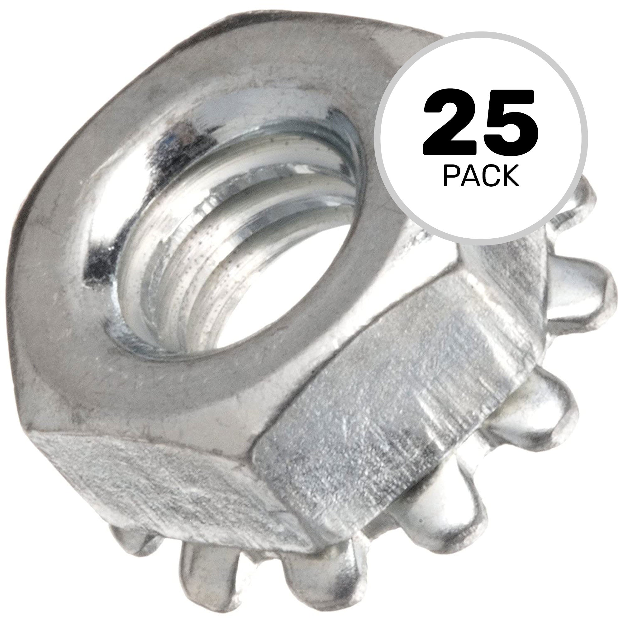 Performance Audio 4-40 Keps External Tooth Lock Washer Nuts (Zinc, 25 Pack)