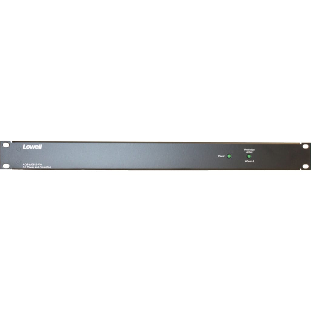 Lowell ACR-1508-SHW Hardwired 15A Rackmount Power Panel with 8 Outlets and Surge Protection