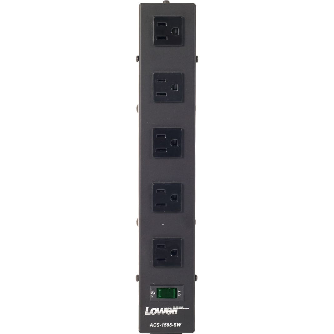 Lowell ACS-1505-SW 15A Power Strip with 5 Outlets and On/Off Switch