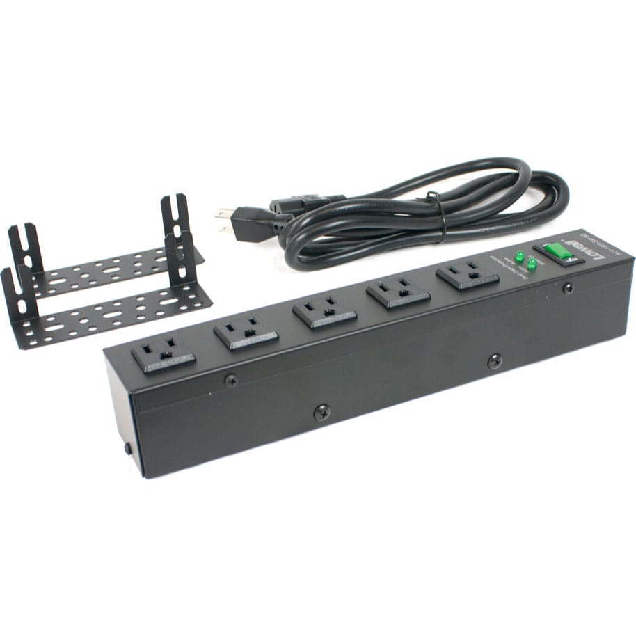 Lowell ACS-1505-SW-SD 15A Power Strip with 5 Outlets, On/Off Switch and Surge Protection