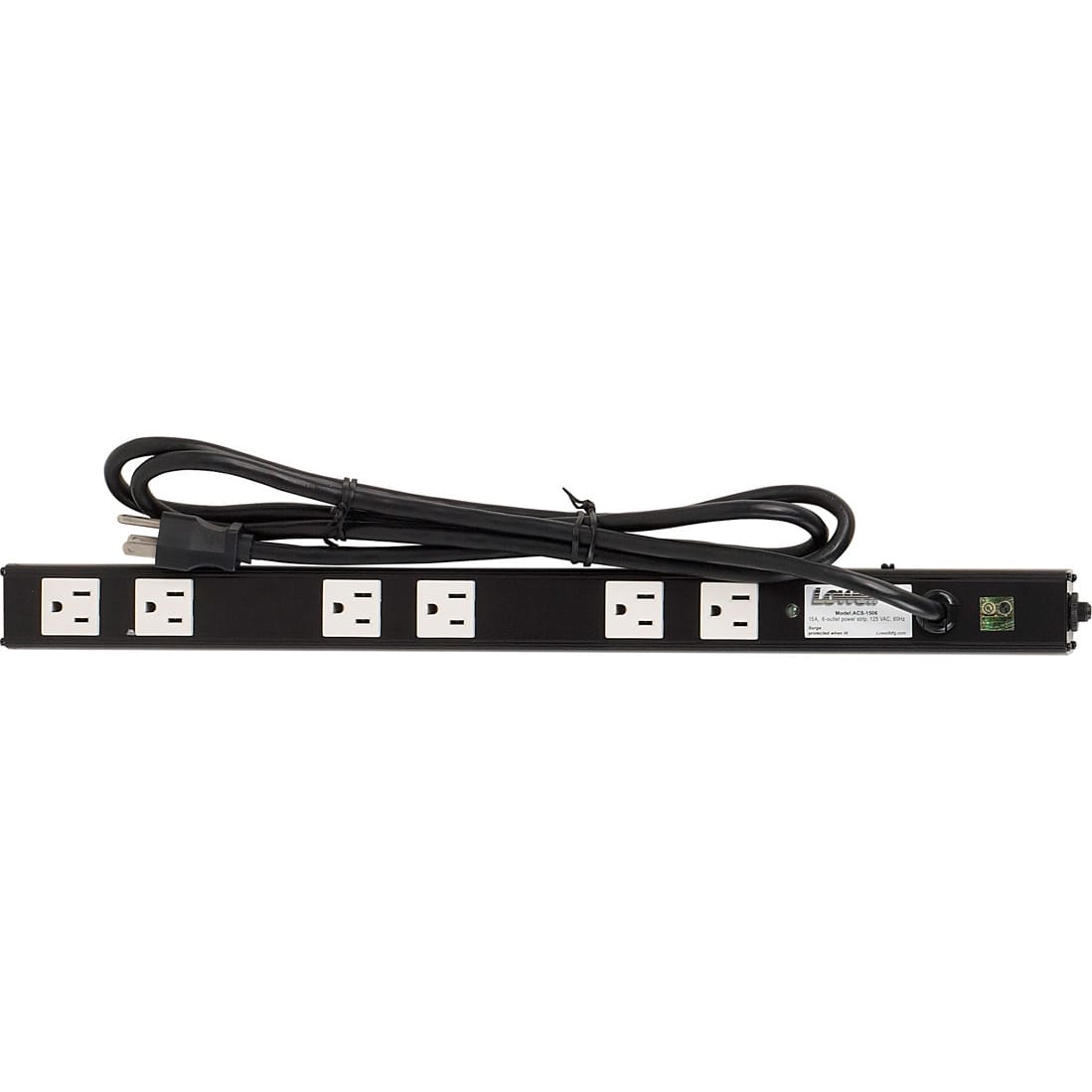 Lowell ACS-1506 15A Power Strip with 6 Outlets and Surge Protection