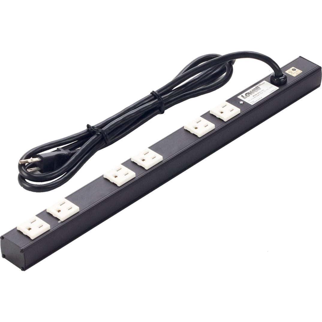 Lowell ACS-1506 15A Power Strip with 6 Outlets and Surge Protection