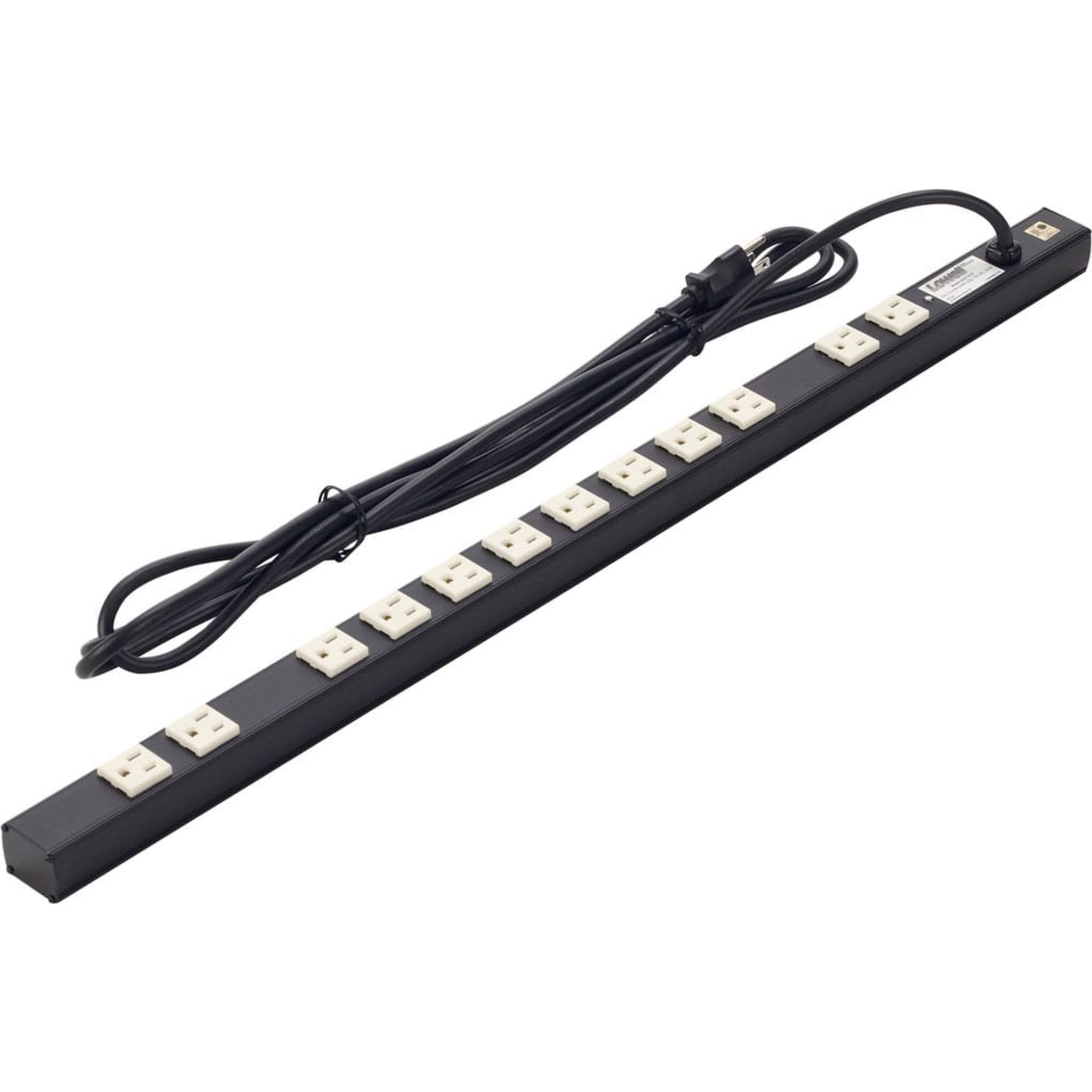 Lowell ACS-1512 15A Power Strip with 12 Outlets and Surge Protection