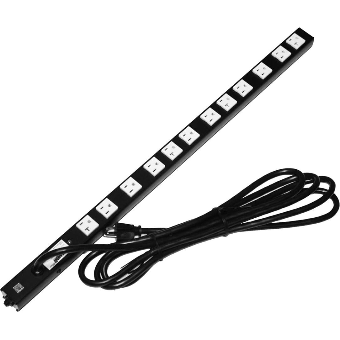 Lowell ACS-2012 15A/20A Power Strip with 12 Outlets and Surge Protection