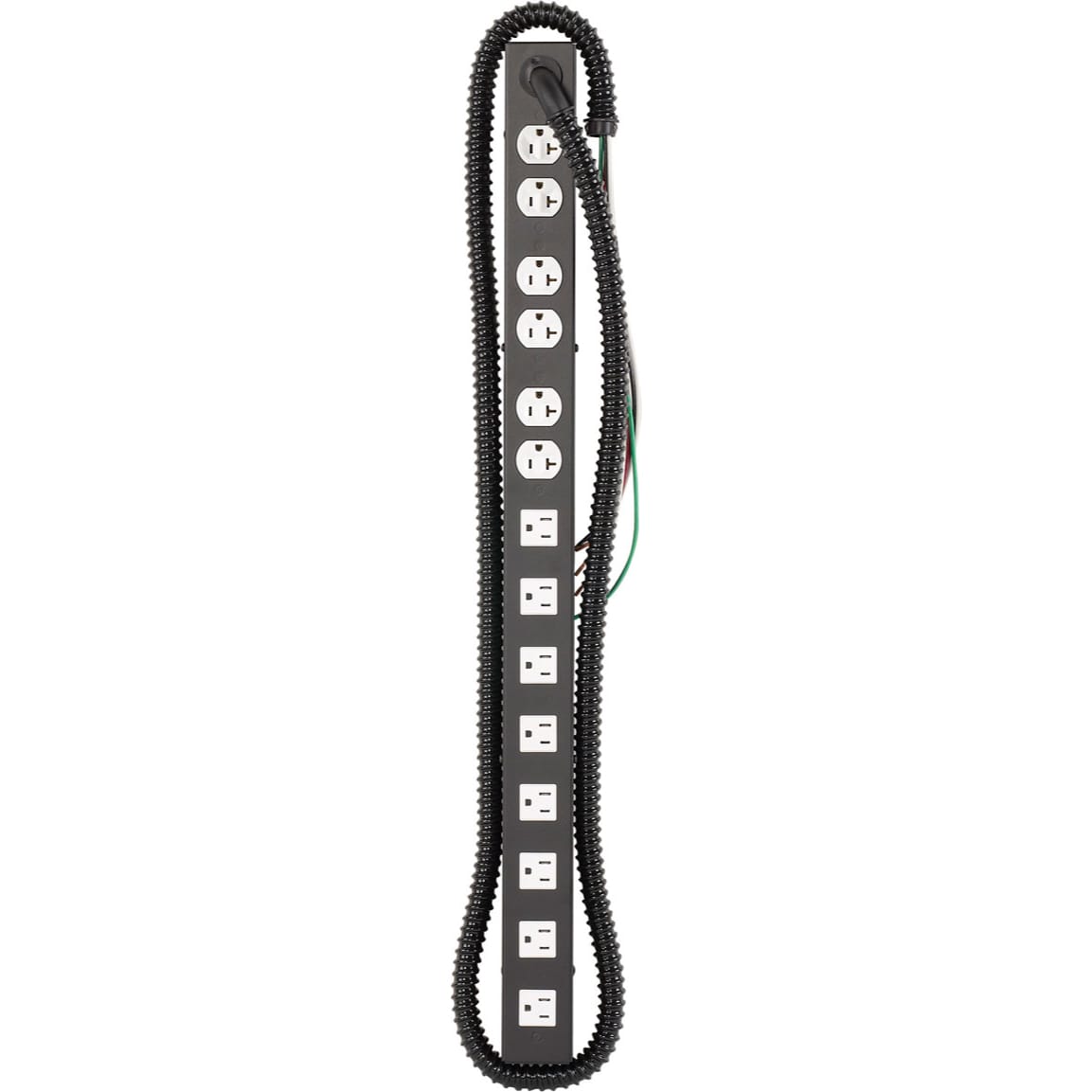 Lowell ACS-2014-2C-HW Hardwired 15A/20A, 2-Circuit Power Strip with 14 Outlets