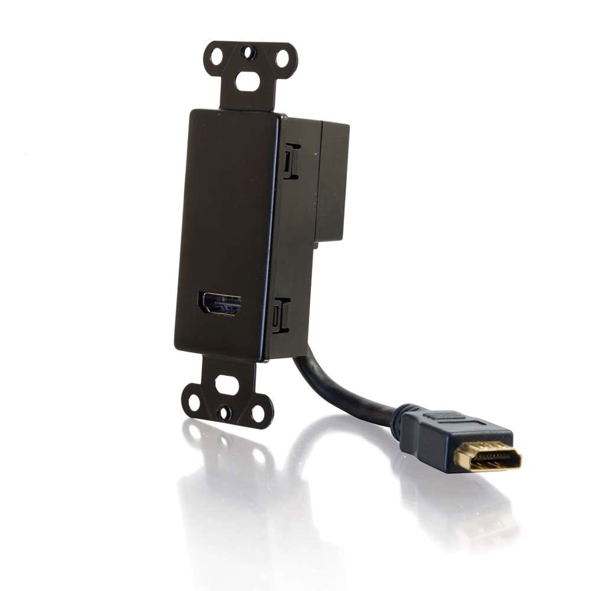 C2G 41045 HDMI Pass Through Wall Plate (Black)