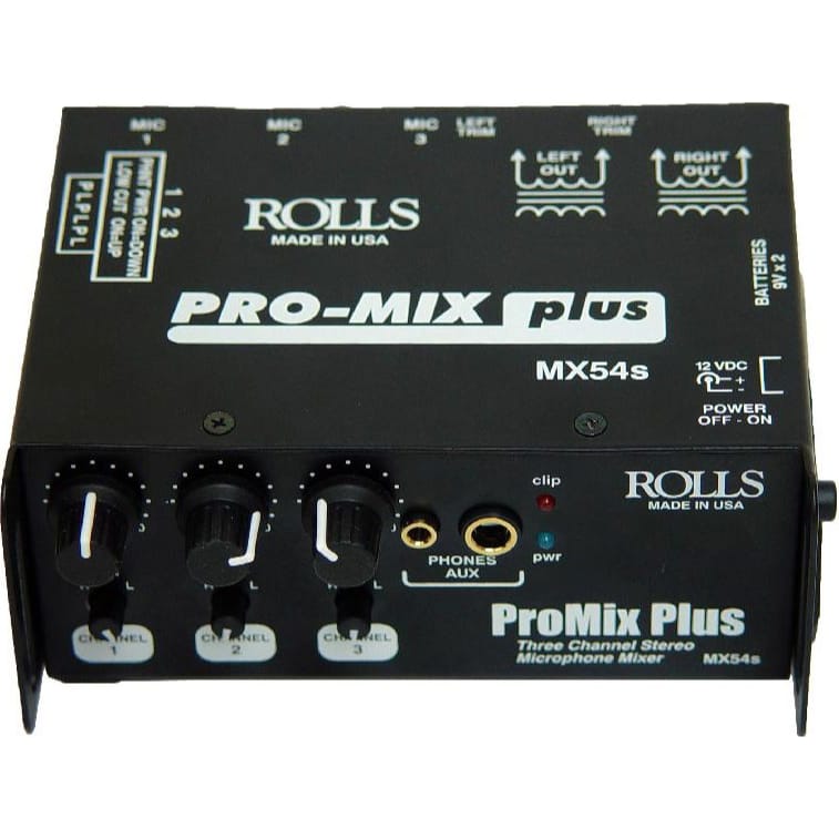 Rolls MX54s ProMix Plus 3-Channel Microphone Mixer