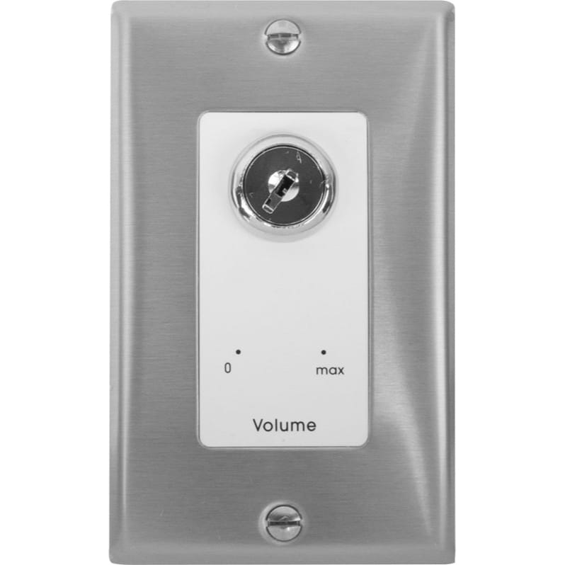 Lowell KL100-PA-DSW Keylock 100W Attenuator with Emergency Bypass (Stainless Steel & White)