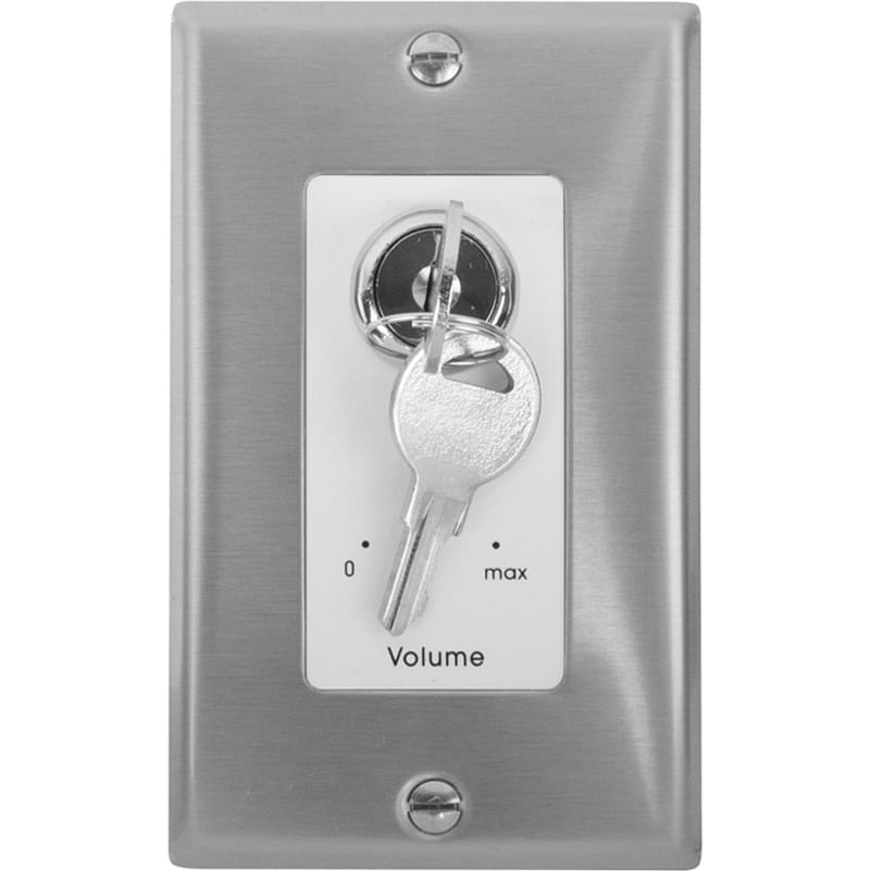 Lowell KL100-PA-DSW Keylock 100W Attenuator with Emergency Bypass (Stainless Steel & White)