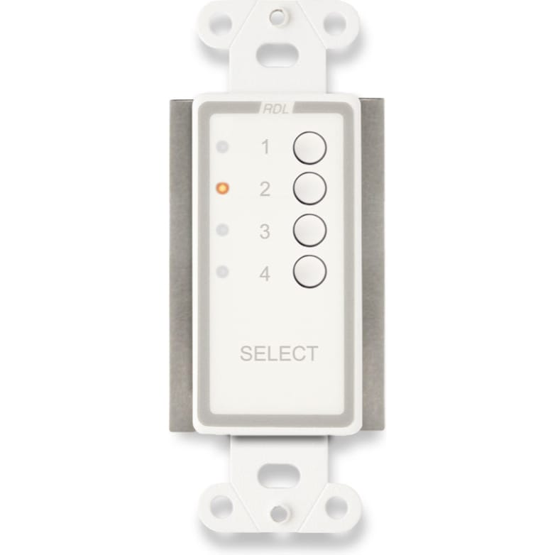 RDL D-RC4RU 4 Channel Remote Control on Decora Plate (White)