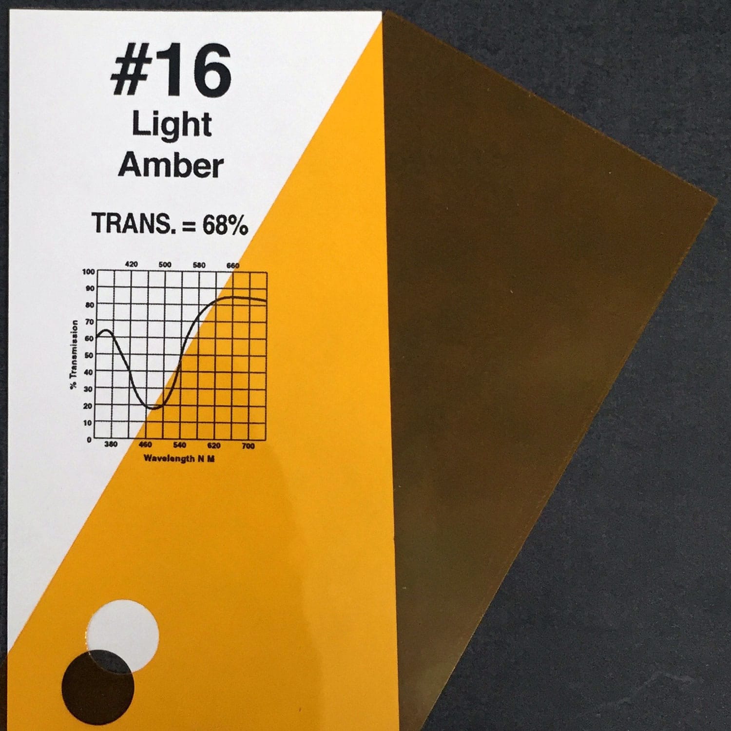 Rosco #16 Roscolux Cinegel Filter Gel Light Amber (20" x 24" Sheet)