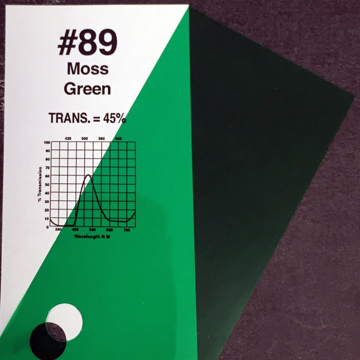 Rosco #89 Roscolux Cinegel Filter Gel Moss Green (48" x 25' Roll)