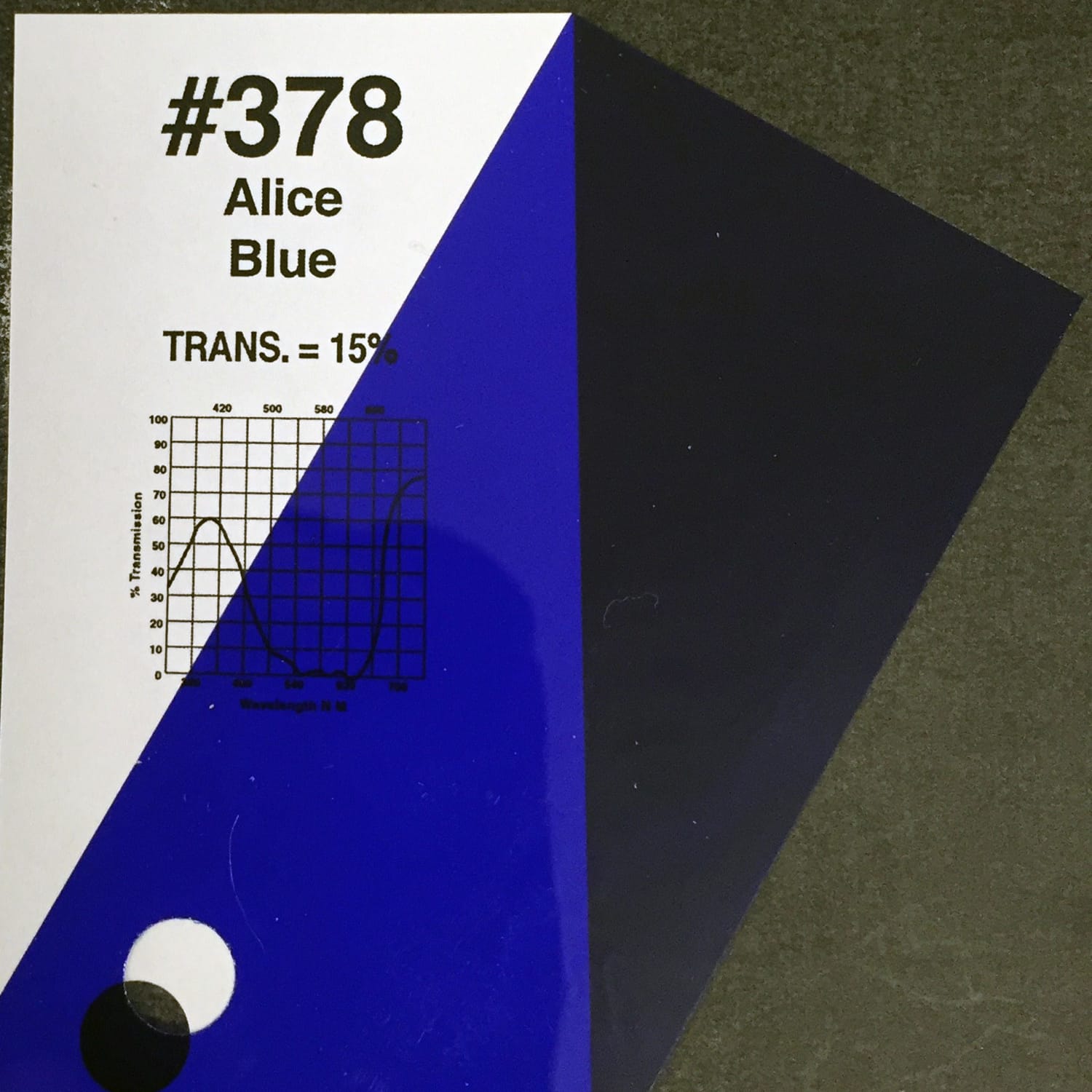 Rosco #378 Roscolux Cinegel Filter Gel Alice Blue (20" x 24" Sheet)