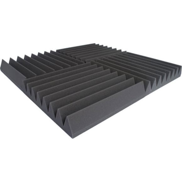 Performance Audio 12" x 12" x 2" Wedge Acoustic Foam Tile (Charcoal, 96 Pack)