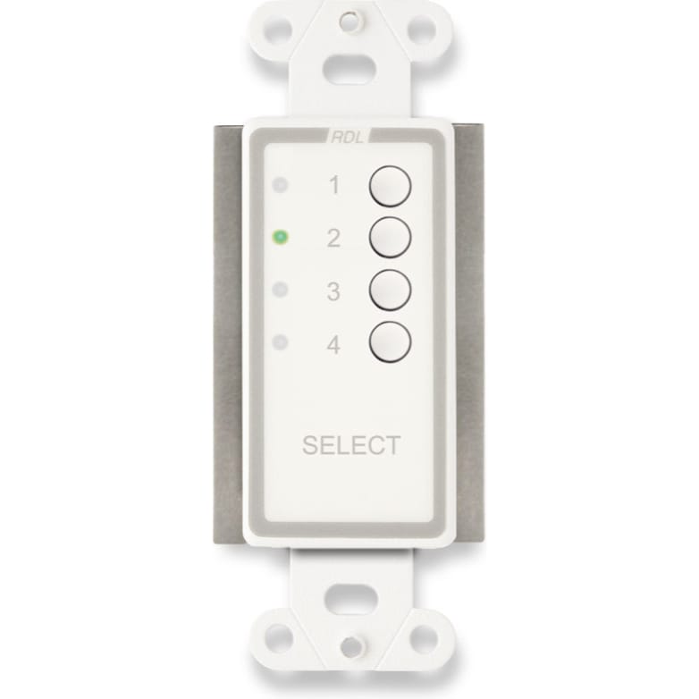 RDL D-RC4M 4 Channel Remote Control on Decora Plate (White)