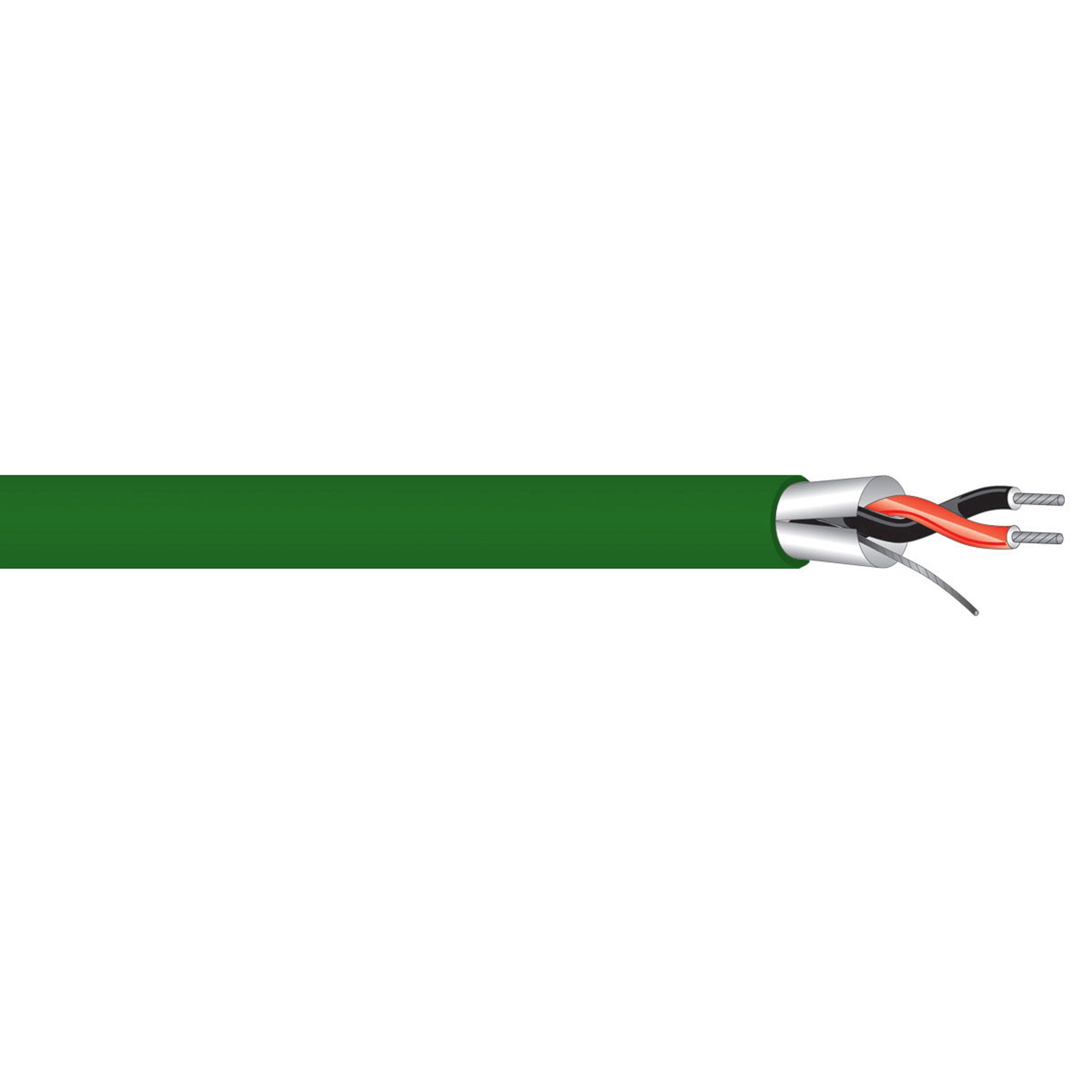 West Penn 454 Miniature 22 AWG 2 Conductor Line Level Audio Cable (Green, By the Foot)