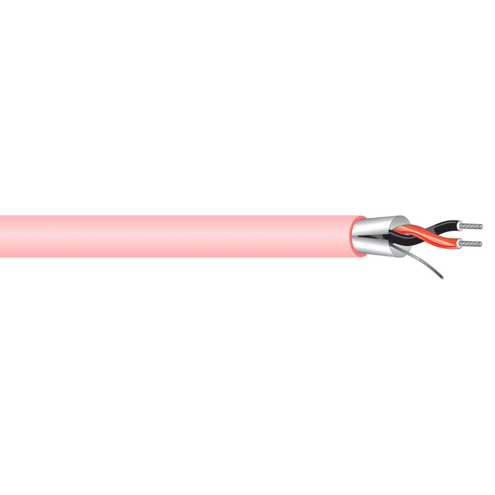 West Penn 454 Miniature 22 AWG 2 Conductor Line Level Audio Cable (Pink, By the Foot)