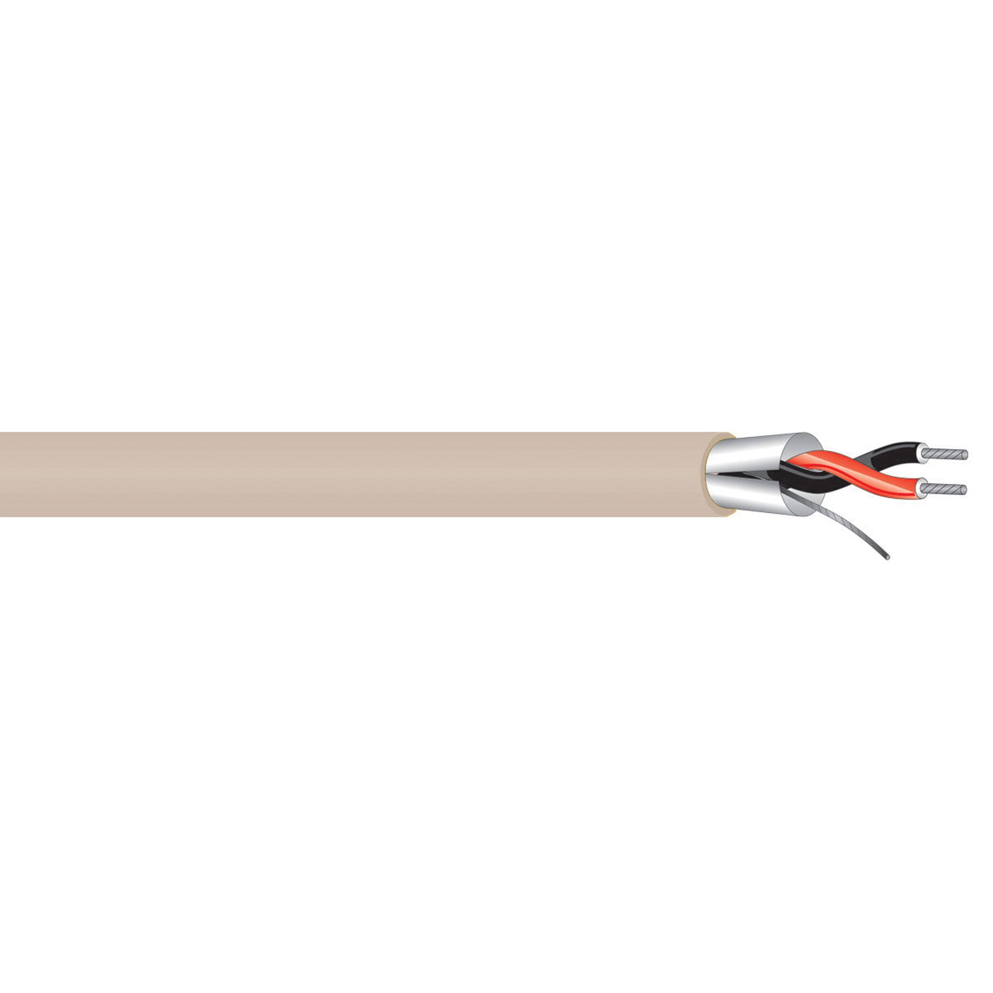 West Penn 454 Miniature 22 AWG 2 Conductor Line Level Audio Cable (Tan, By the Foot)