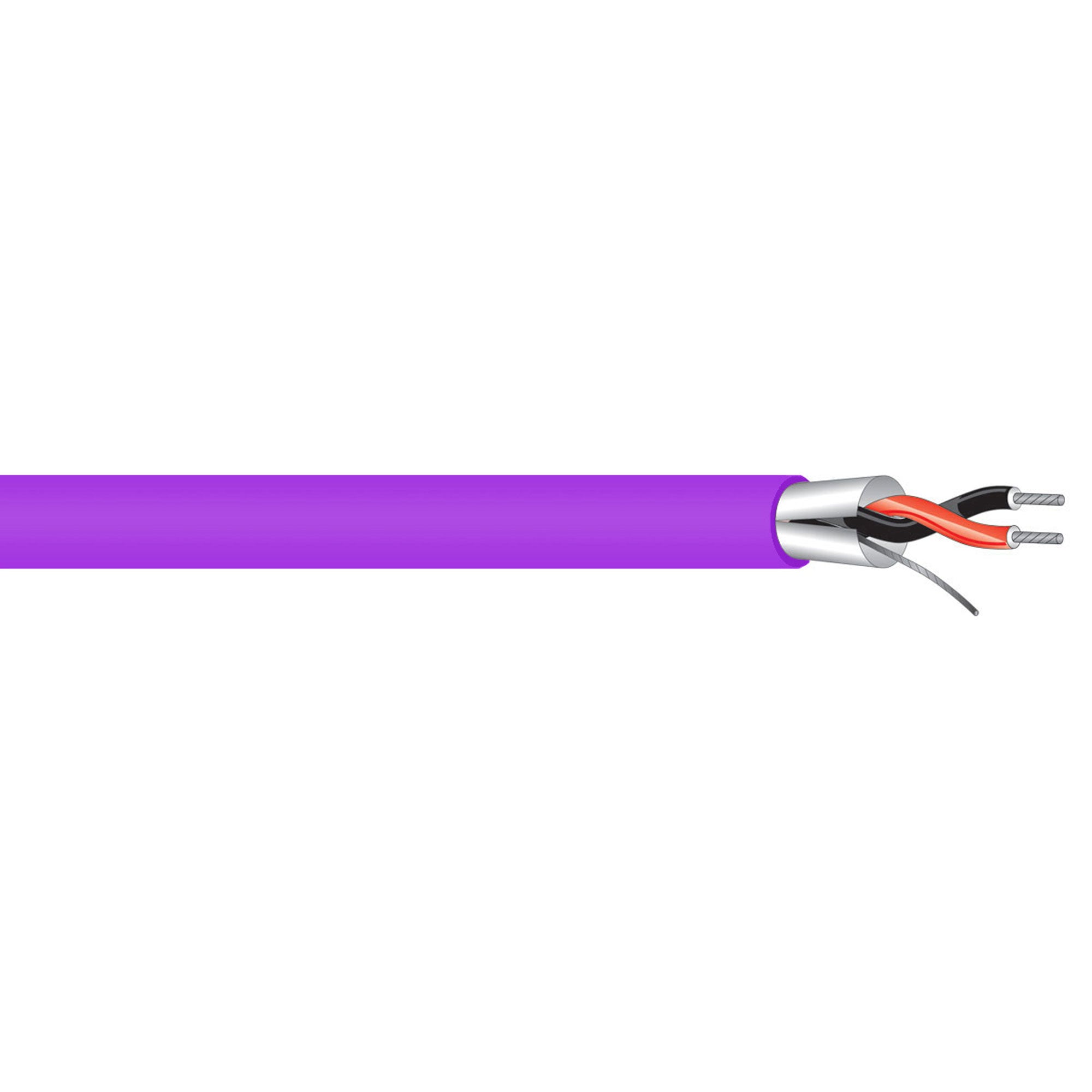 West Penn 454 Miniature 22 AWG 2 Conductor Line Level Audio Cable (Violet, By the Foot)