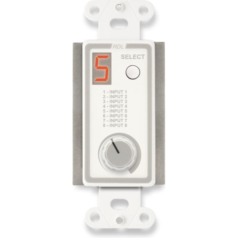 RDL D-SFRC8 Room Control Station for SourceFlex on Decora Plate (White)