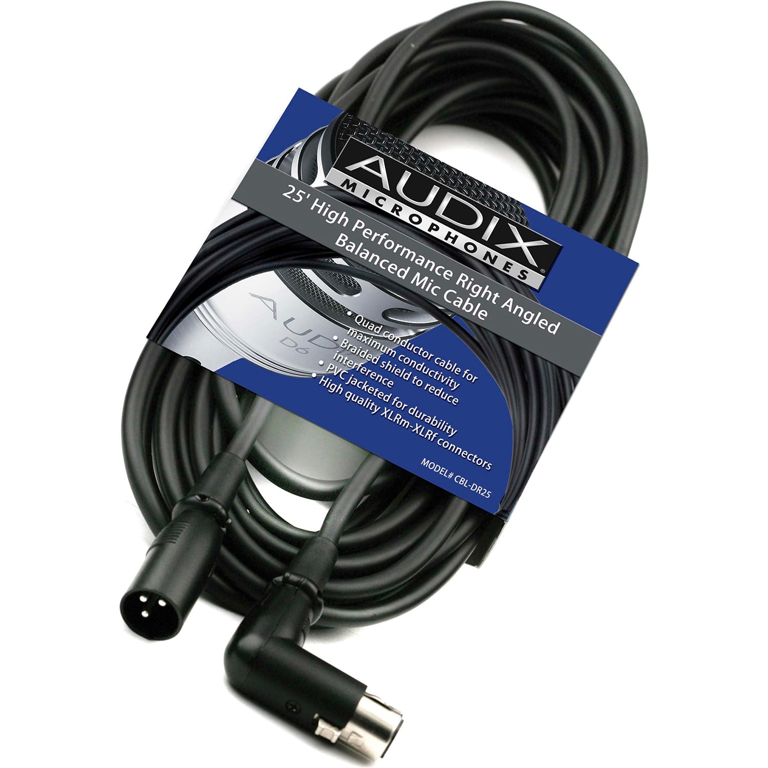 Audix CBLDR25 Right Angle XLR-XLR Mic Cable (25')