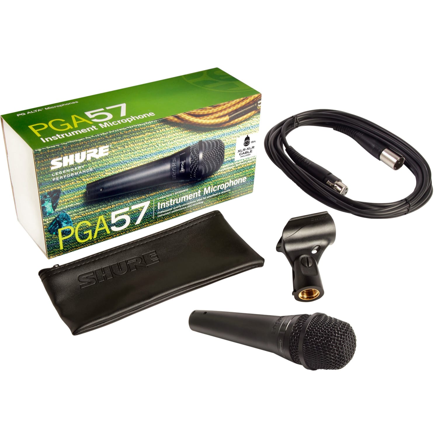 Shure PGA57 Cardioid Dynamic Instrument Microphone with XLR to XLR Cable