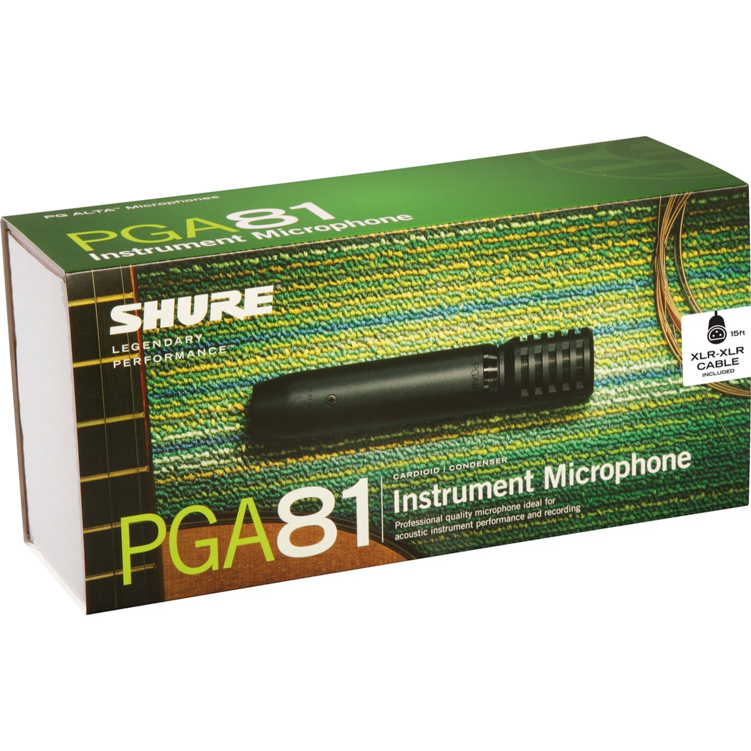 Shure PGA81 Cardioid Dynamic Instrument Microphone with XLR to XLR Cable