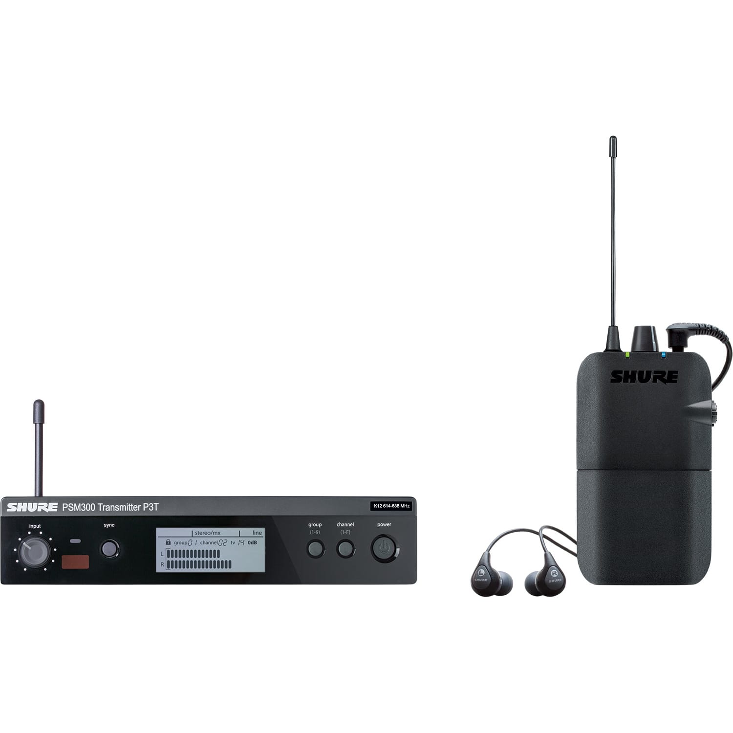 Shure P3TR112GR PSM300 In-Ear Personal Monitor System (J13: 566-590 MHz)