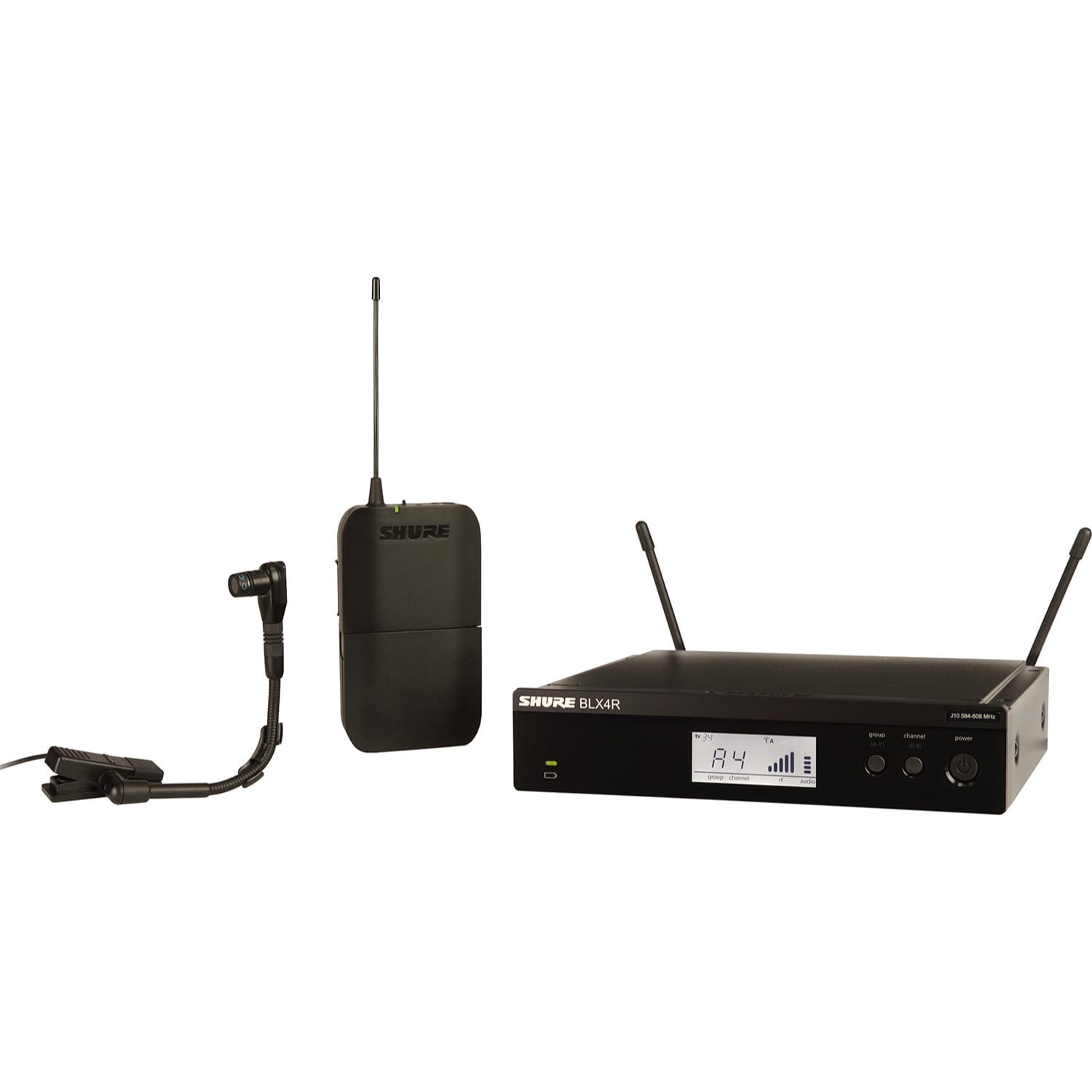 Shure BLX14R/B98 Rackmount Wireless Cardioid Instrument Microphone System (H9: 512-542 MHz)