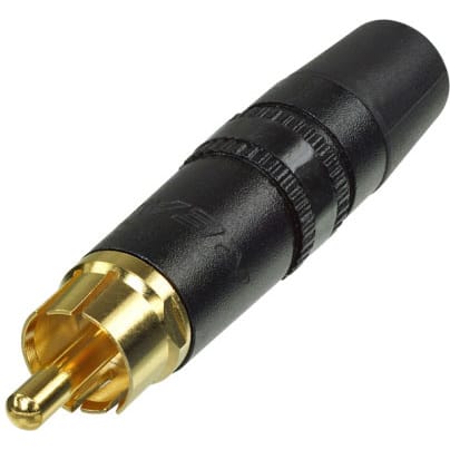 Neutrik Rean NYS373-0 Male RCA Phono Plug (Black/Gold/Black)