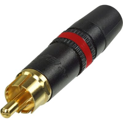 Neutrik Rean NYS373-2 Male RCA Phono Plug (Black/Gold/Red, Box of 100)