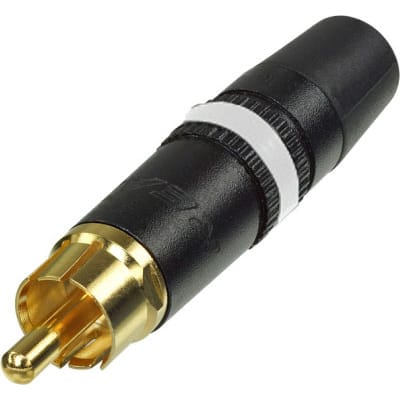 Neutrik Rean NYS373-9 Male RCA Phono Plug (Black/Gold/White)