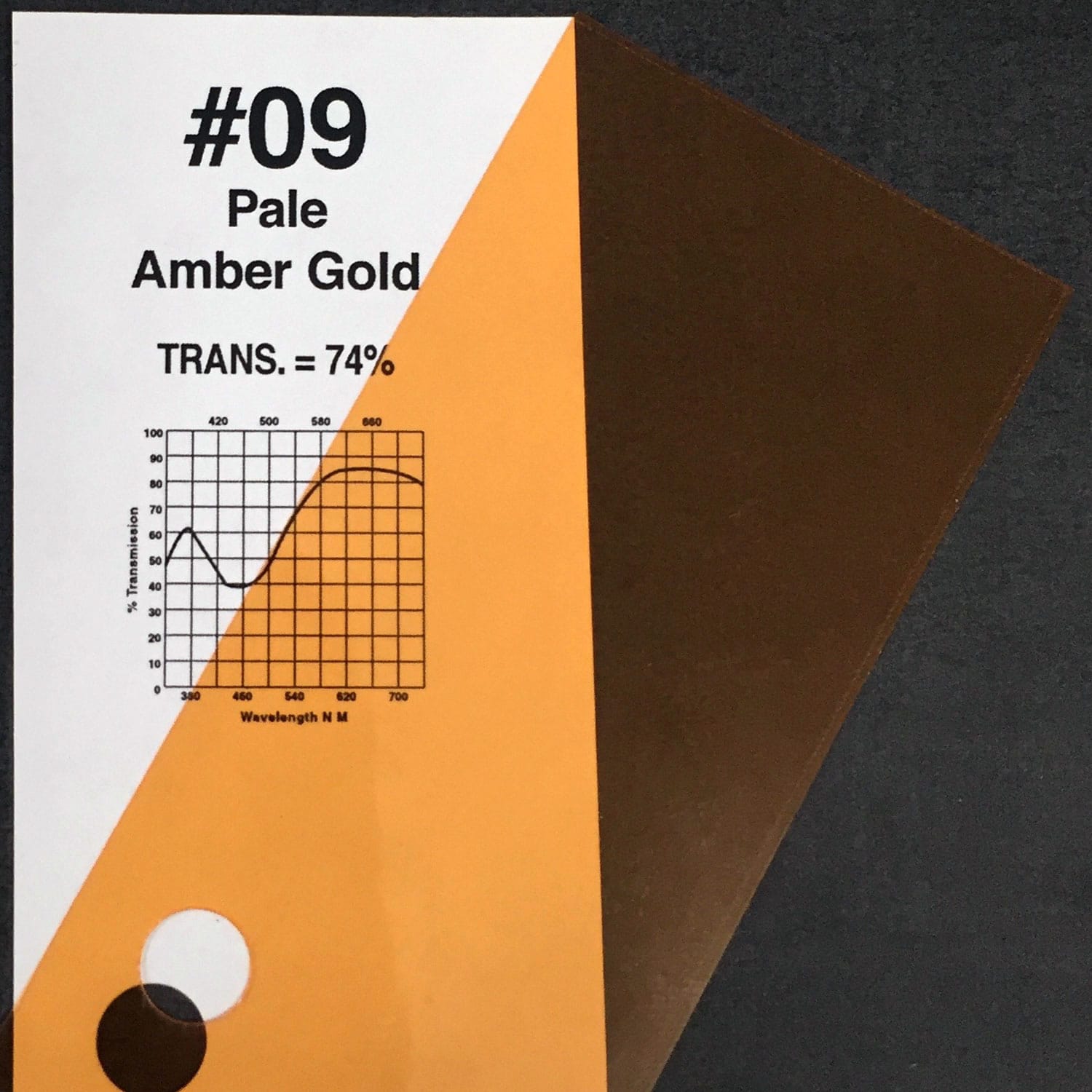 Rosco #09 Roscolux Cinegel Filter Gel Pale Amber Gold (20" x 24" Sheet)