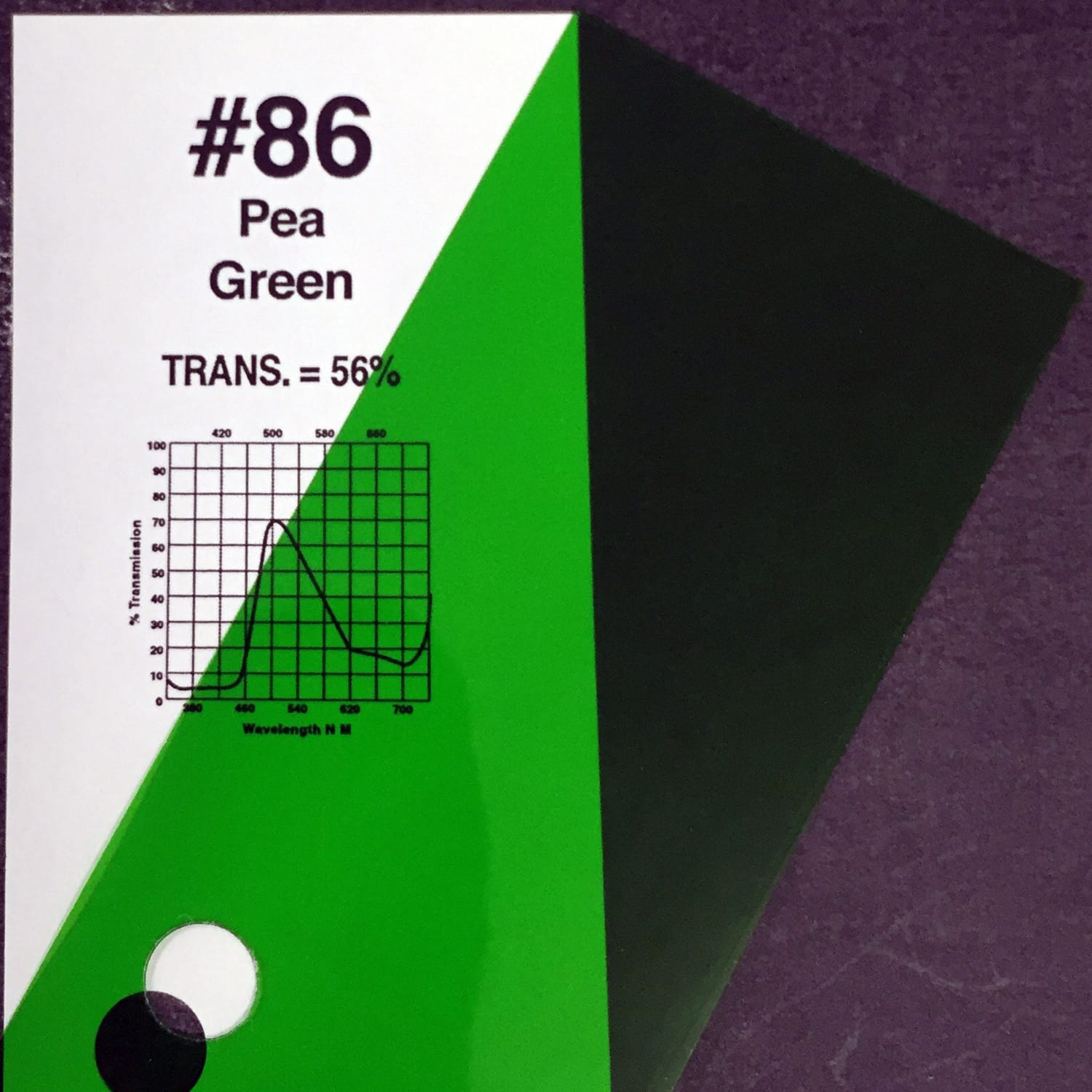 Rosco #86 Roscolux Cinegel Filter Gel Pea Green (20" x 24" Sheet)