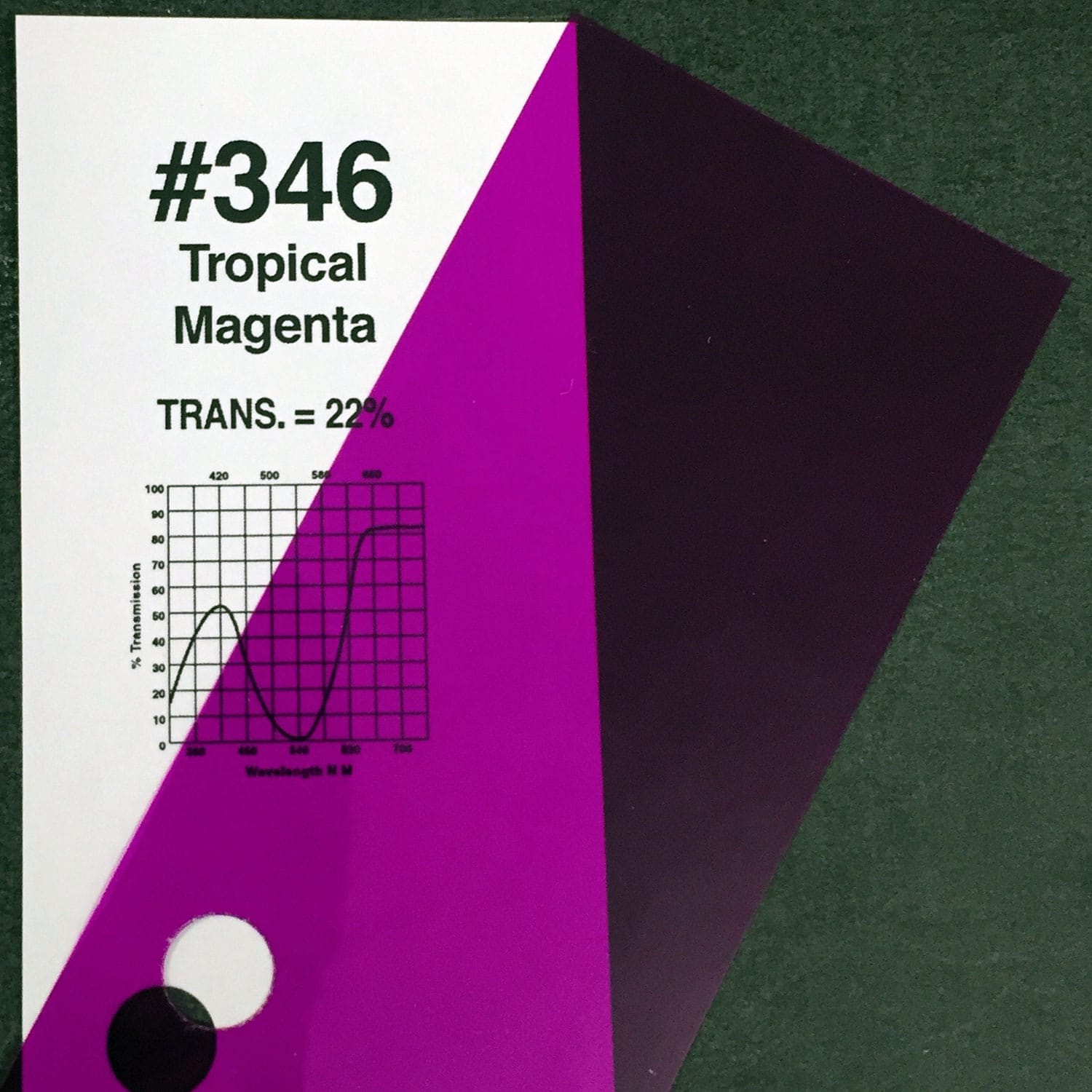 Rosco #346 Roscolux Cinegel Filter Gel Tropical Magenta (20" x 24" Sheet)