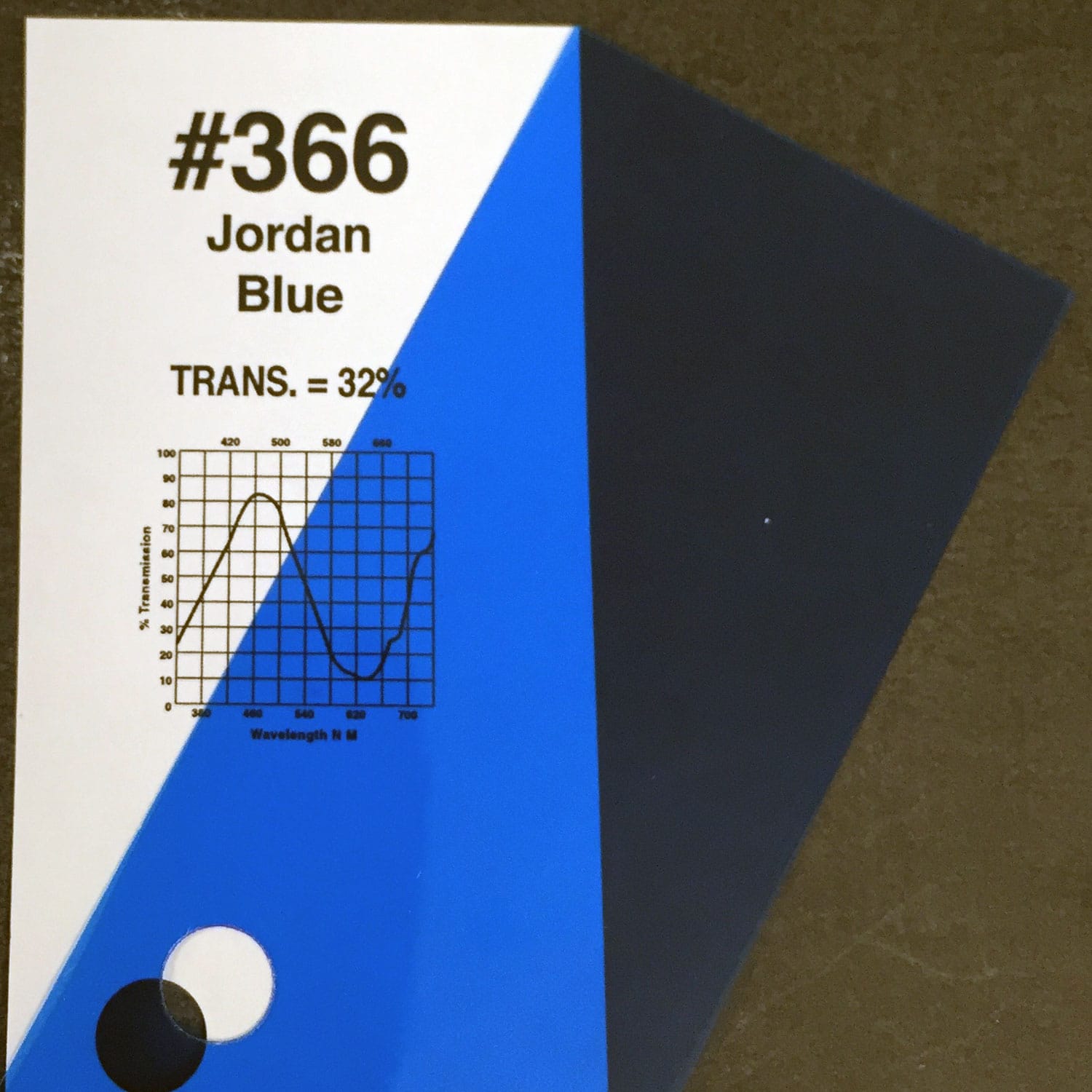 Rosco #366 Roscolux Cinegel Filter Gel Jordan Blue (20" x 24" Sheet)