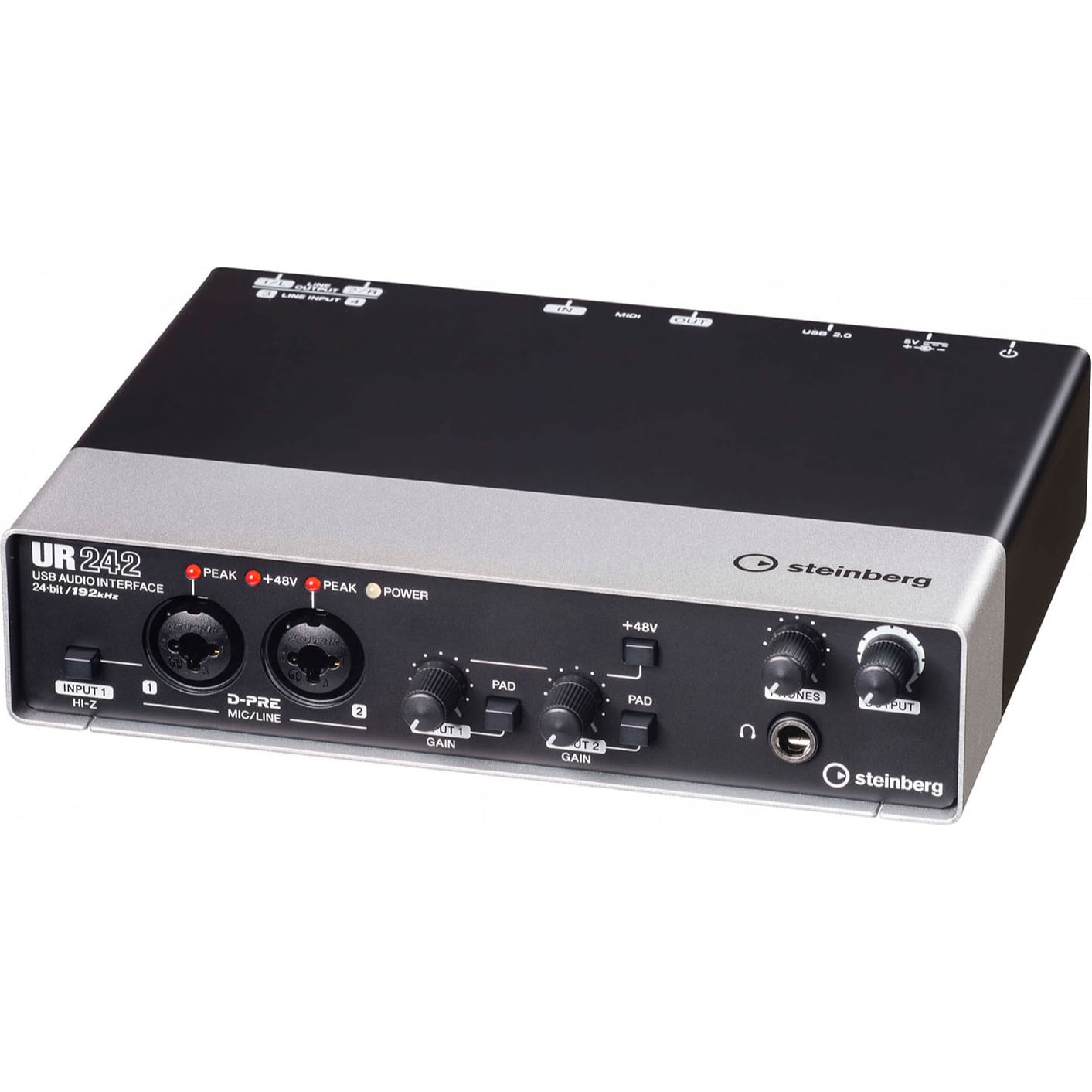 Steinberg UR242 USB 2.0 Audio Interface with Dual Microphone Preamps and iPad Connectivity