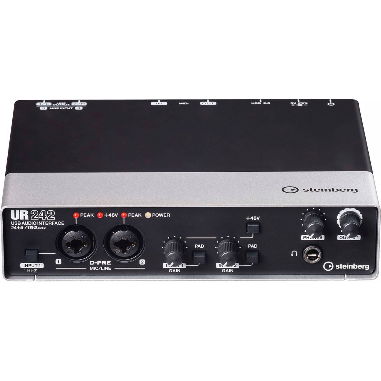 Steinberg UR242 USB 2.0 Audio Interface with Dual Microphone Preamps and iPad Connectivity