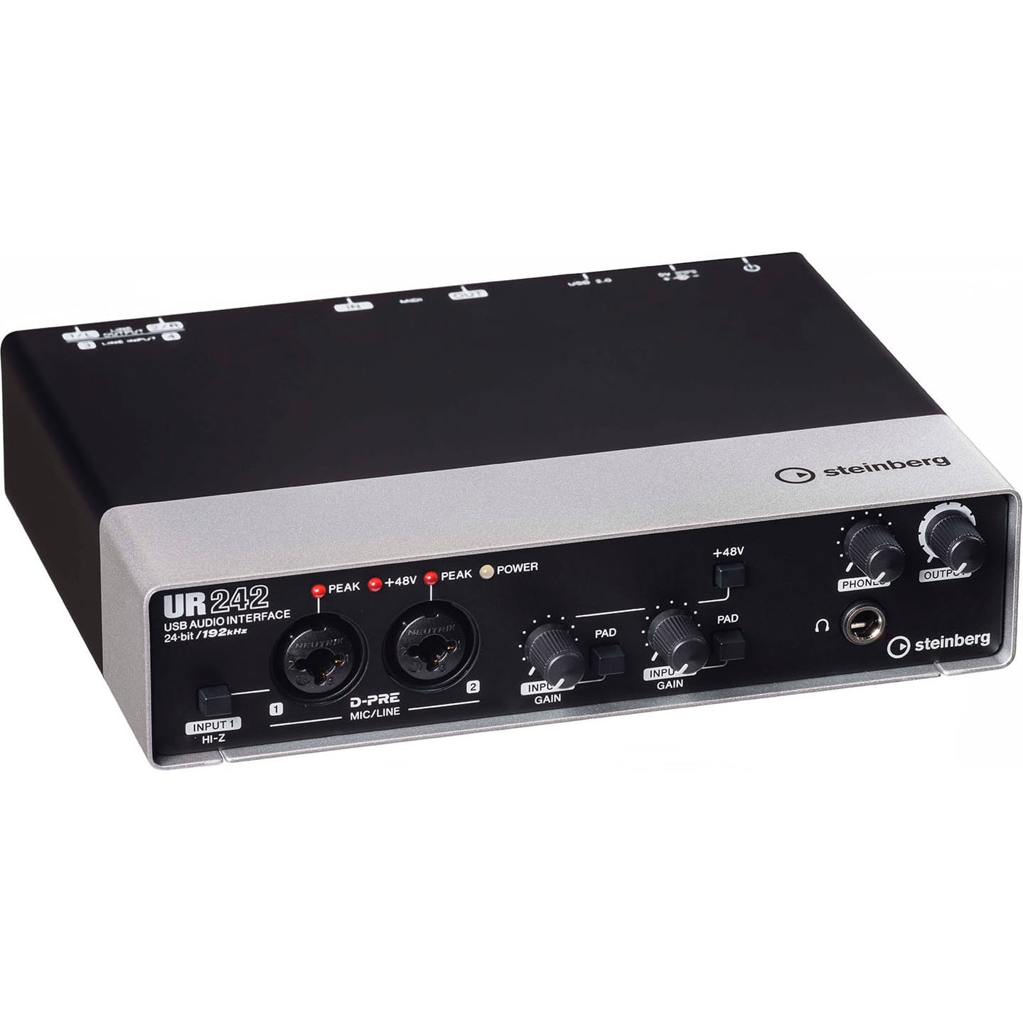 Steinberg UR242 USB 2.0 Audio Interface with Dual Microphone Preamps and iPad Connectivity