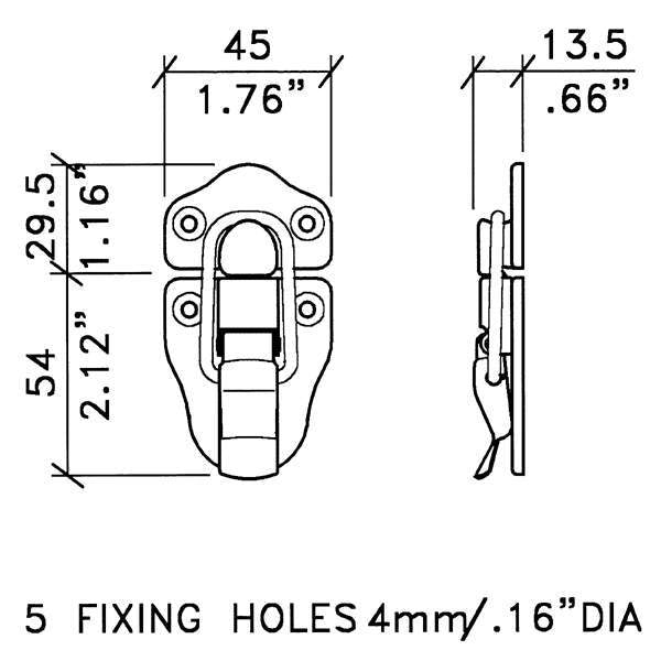 Penn Elcom L0566N Speaker Cabinet Surface Mount Draw Latch (Nickel)