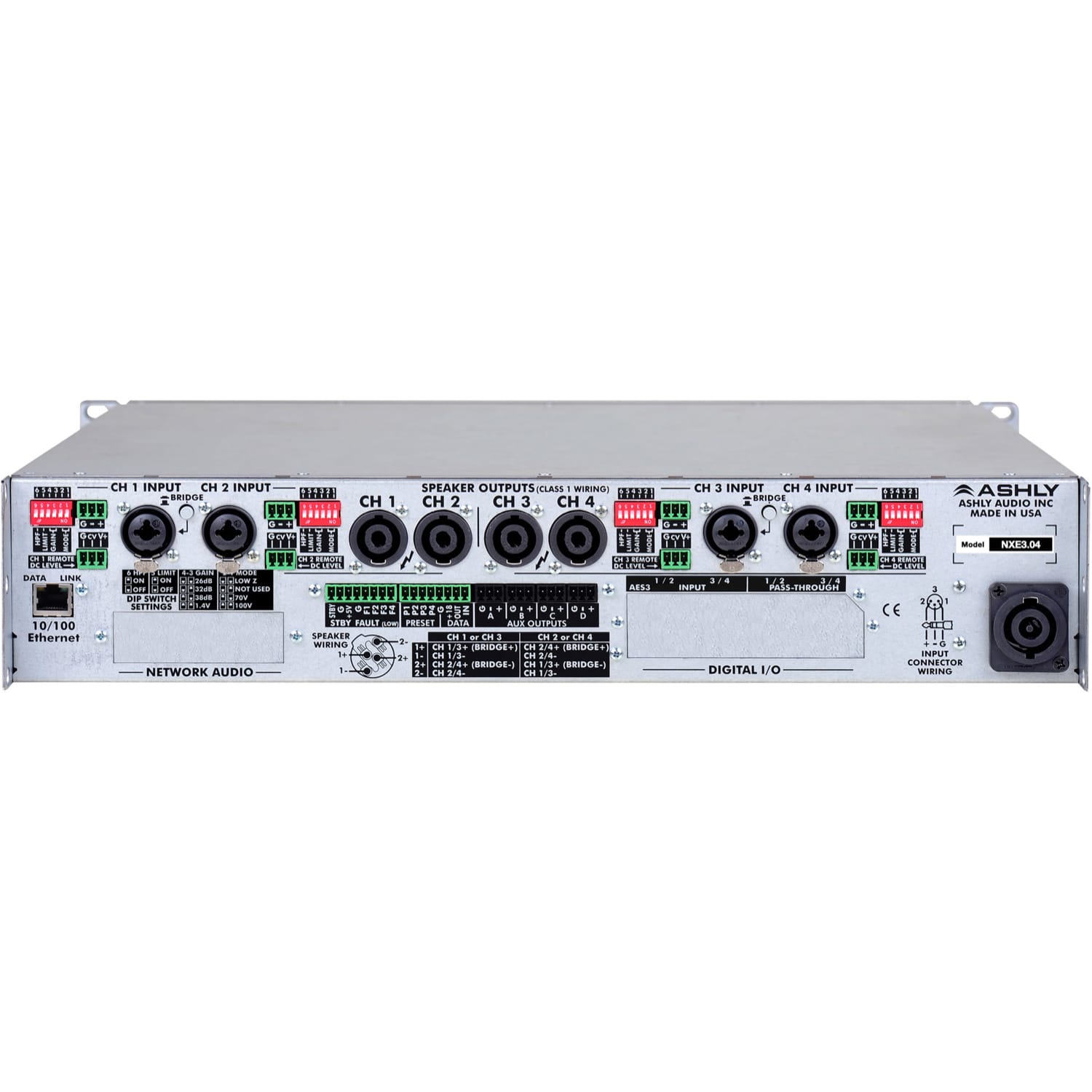 Ashly nXe3.04 Network Multi-Mode Power Amplifier (4 x 3000W)