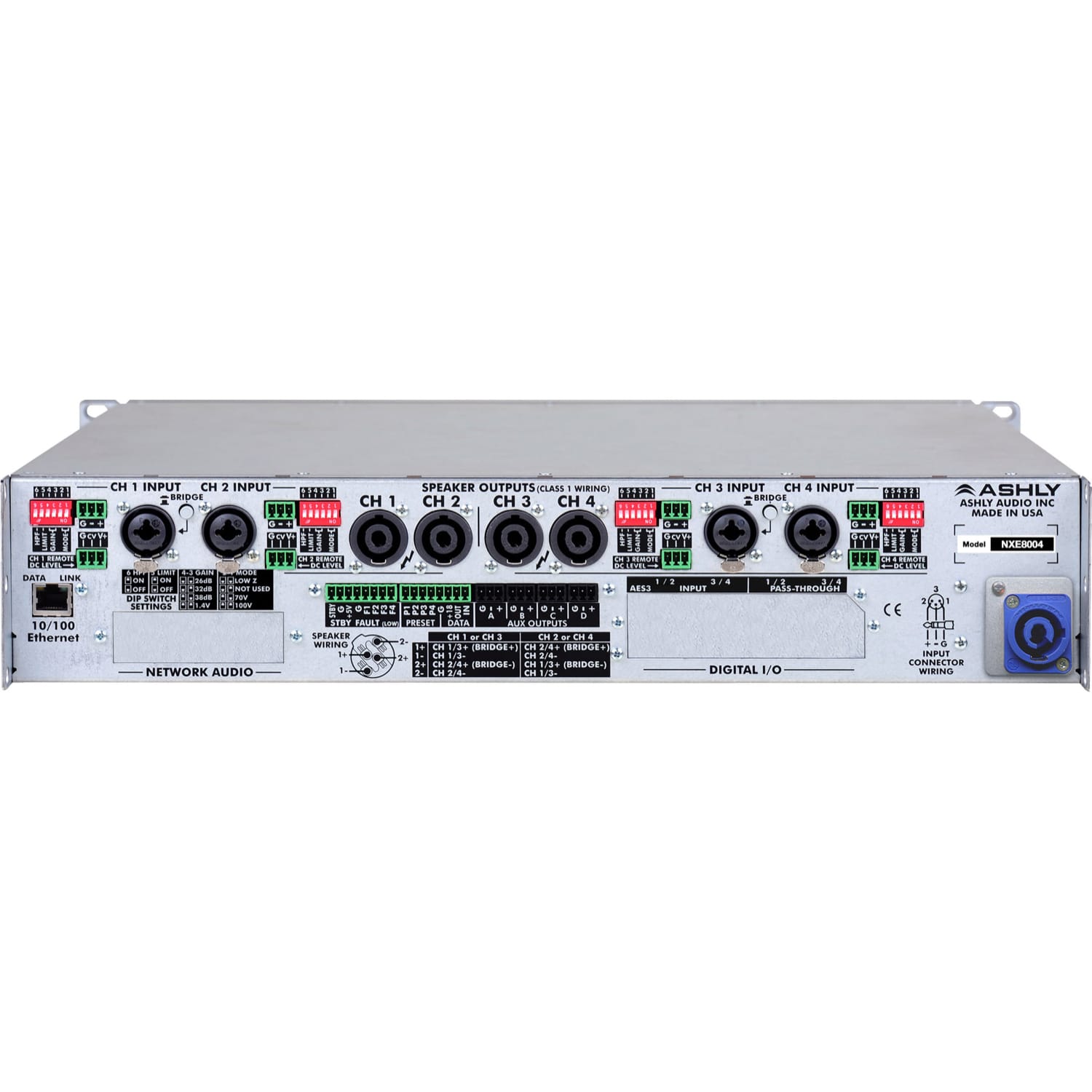 Ashly nXe8004 Network Multi-Mode Power Amplifier (4 x 800W)