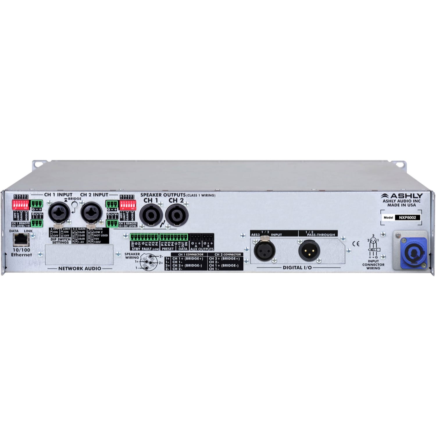 Ashly nXp8002 Network Multi-Mode Power Amplifier with Protea DSP (2 x 800W)