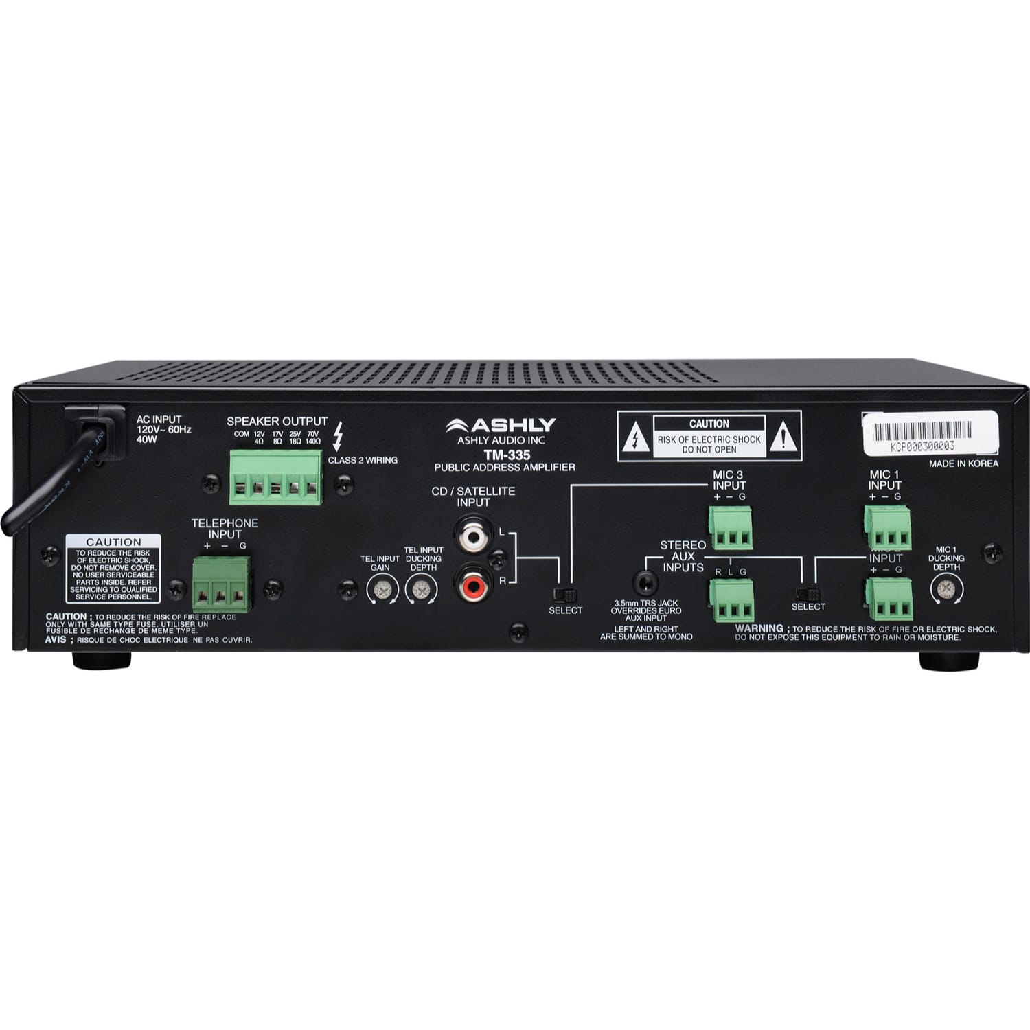 Ashly TM-335 Public Address Mixer/Amplifier (35W)