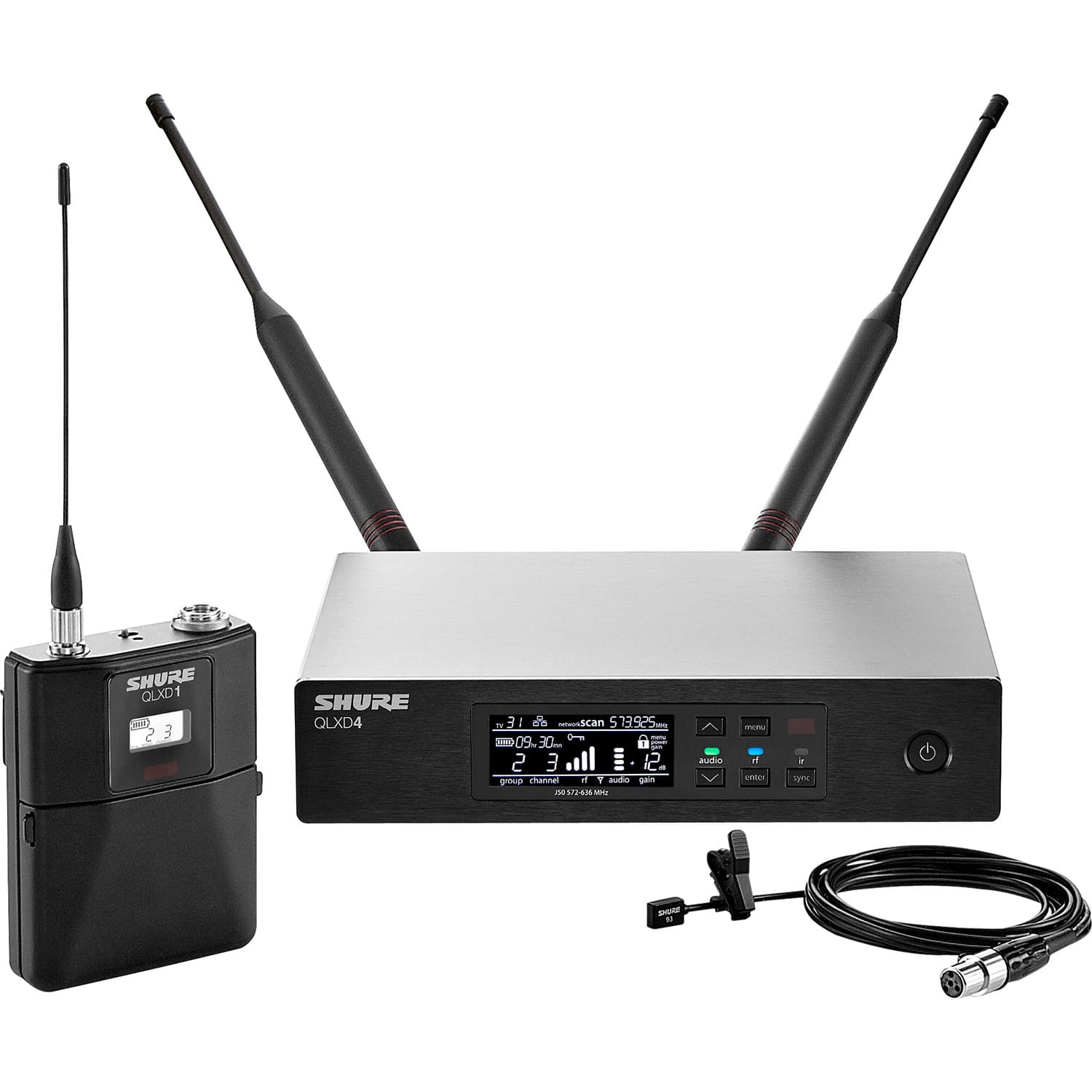 Shure QLXD14/93 Digital Wireless Lavalier Microphone System (X52, 902-928 MHz)