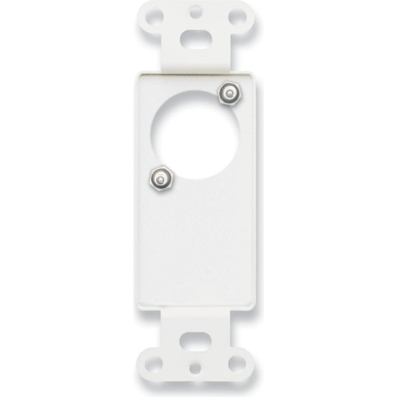 RDL D-D1T Decora Plate Punched for Single Neutrik D-Shape Connector - Top Aligned (White)