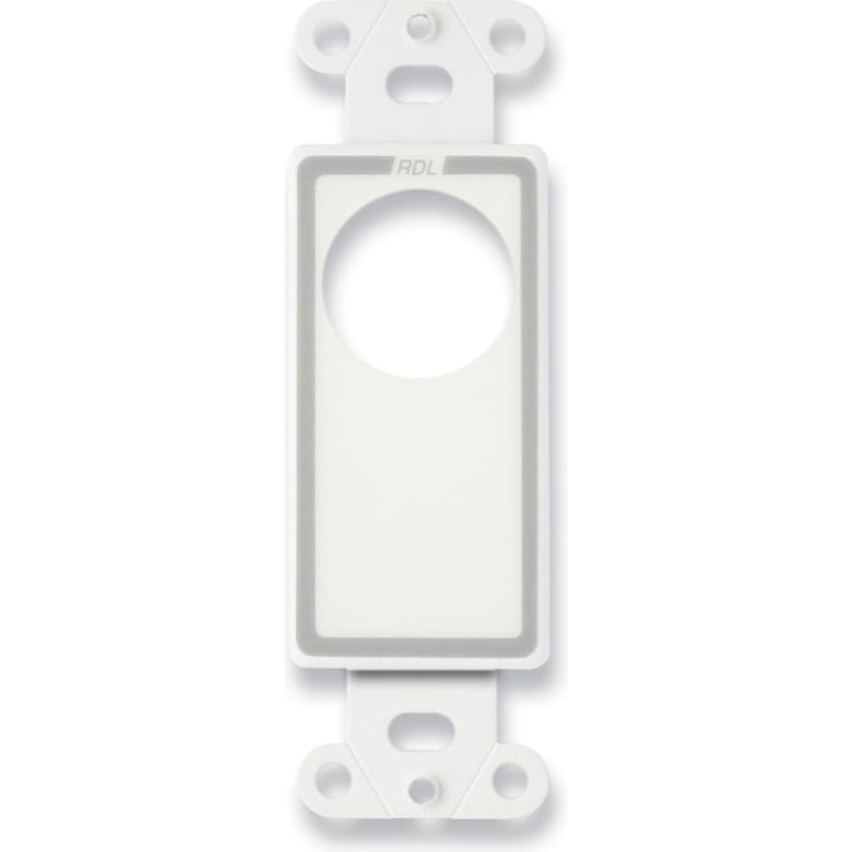 RDL D-D1T Decora Plate Punched for Single Neutrik D-Shape Connector - Top Aligned (White)