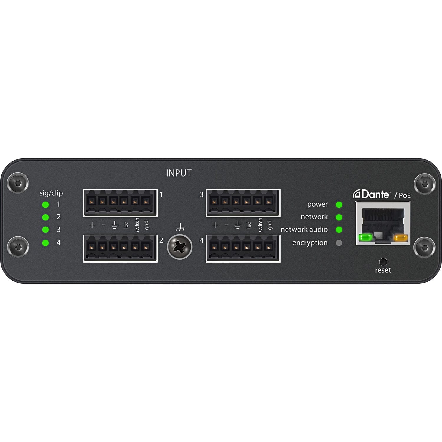 Shure ANI4IN-BLOCK 4-In Dante Audio Network Interface (Block Inputs)